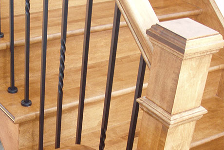 installation of custom-made handrail hardwood, massive, exotic, natural, pre-varnish, turn, belted, balanced, modern, industrial, 
                        trendy, design, contemporary, zen, classic, clean, in Laval and Montreal
